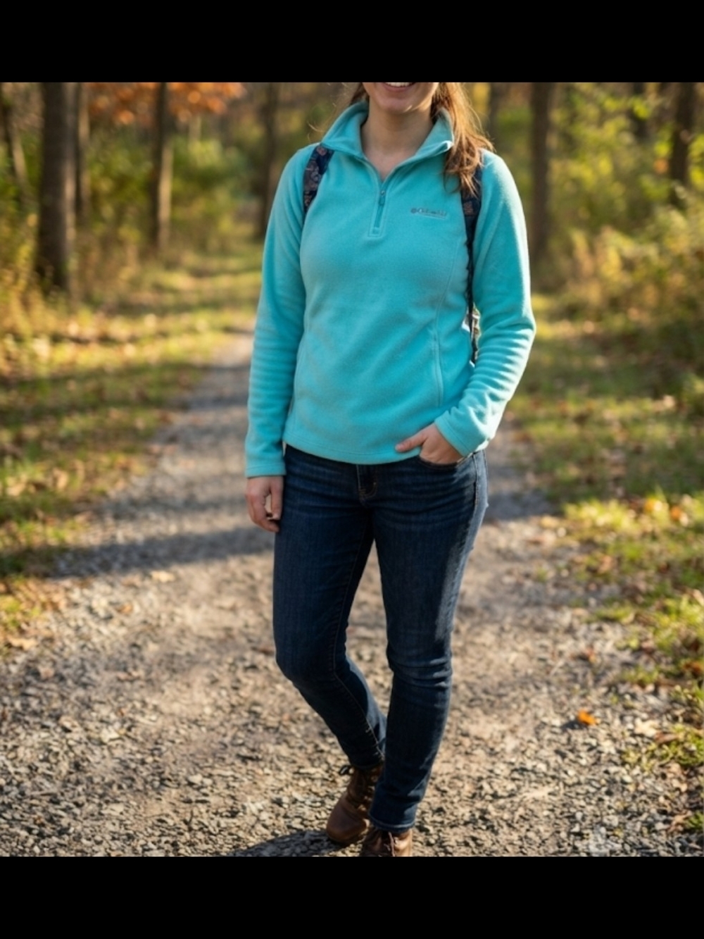 Columbia Women's Tech Fleece Sweater, Aqua Blue, M